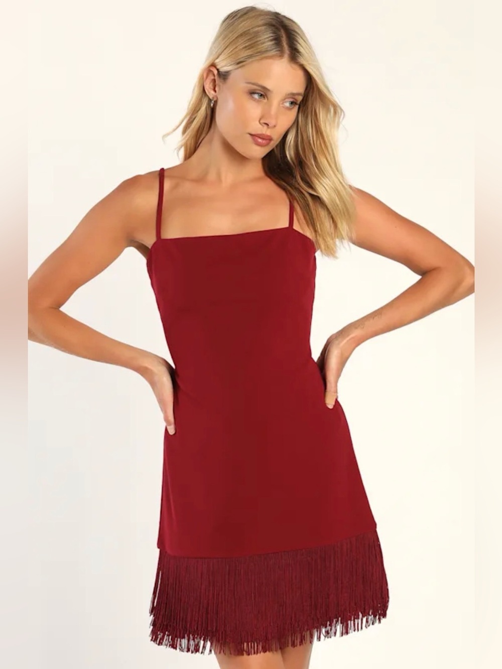 NWT Small Party All Night Long Burgundy Fringe Bodycon Mini Dress
Lulus
